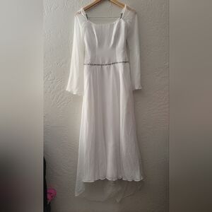 Jim Hjelm Visions Wedding Dress Size 2 Style 4101 Chiffon And Satin